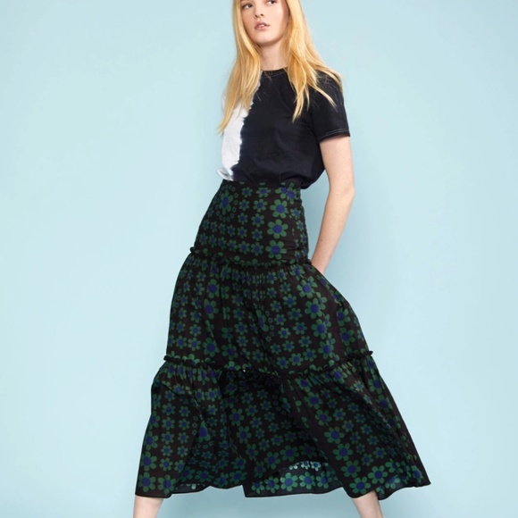 Cynthia Rowley - Cameron Cotton Tier Skirt, S - Picture 2 of 8